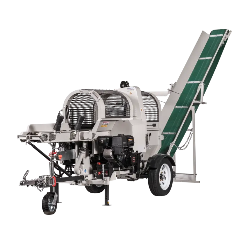 LUMAG SSA400GH-PRO/S – Benzin-Sägespaltmaschine mit Förderband & Zuführförderband