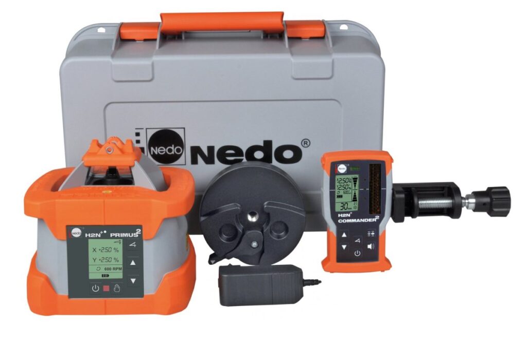 NEDO PRIMUS 2 H2N+ mit Commander 2 – Rotations- / Neigungslaser horizontal
