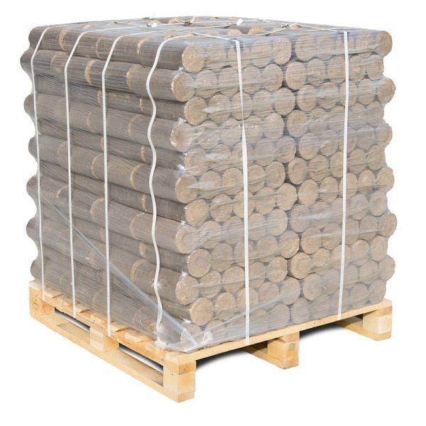 Premium Hartholzbriketts rund 960 kg Palette, B005G